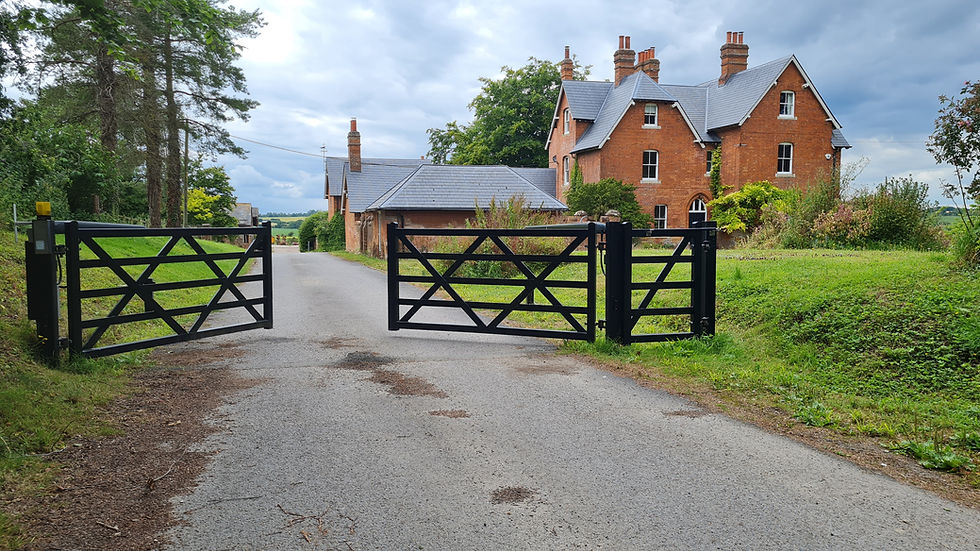 Automated gate leading to home