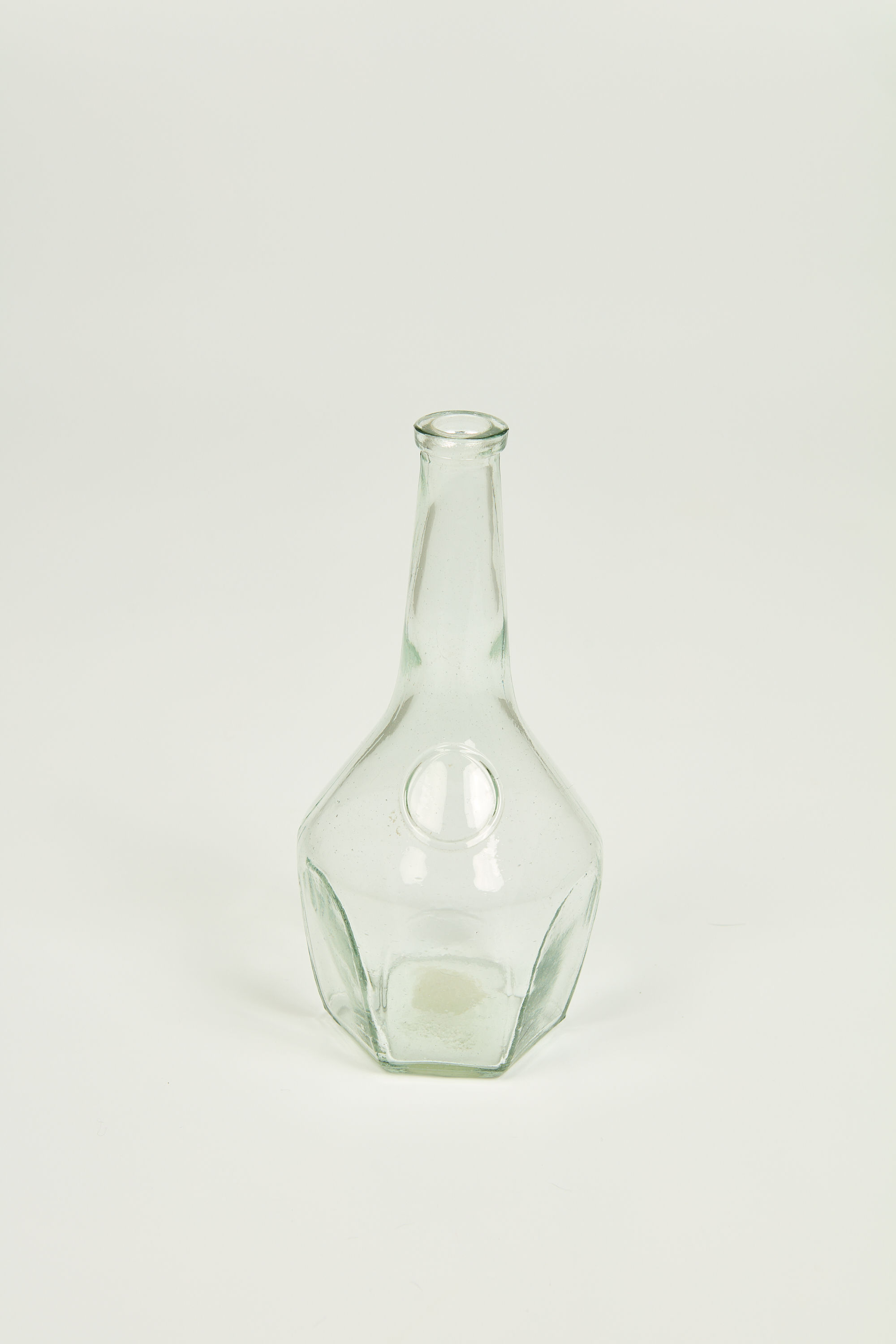 Garrafa de vidro transparente