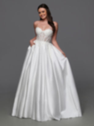 50839- Satin & Lace Ballgown Wedding Dress I RcustomBridal