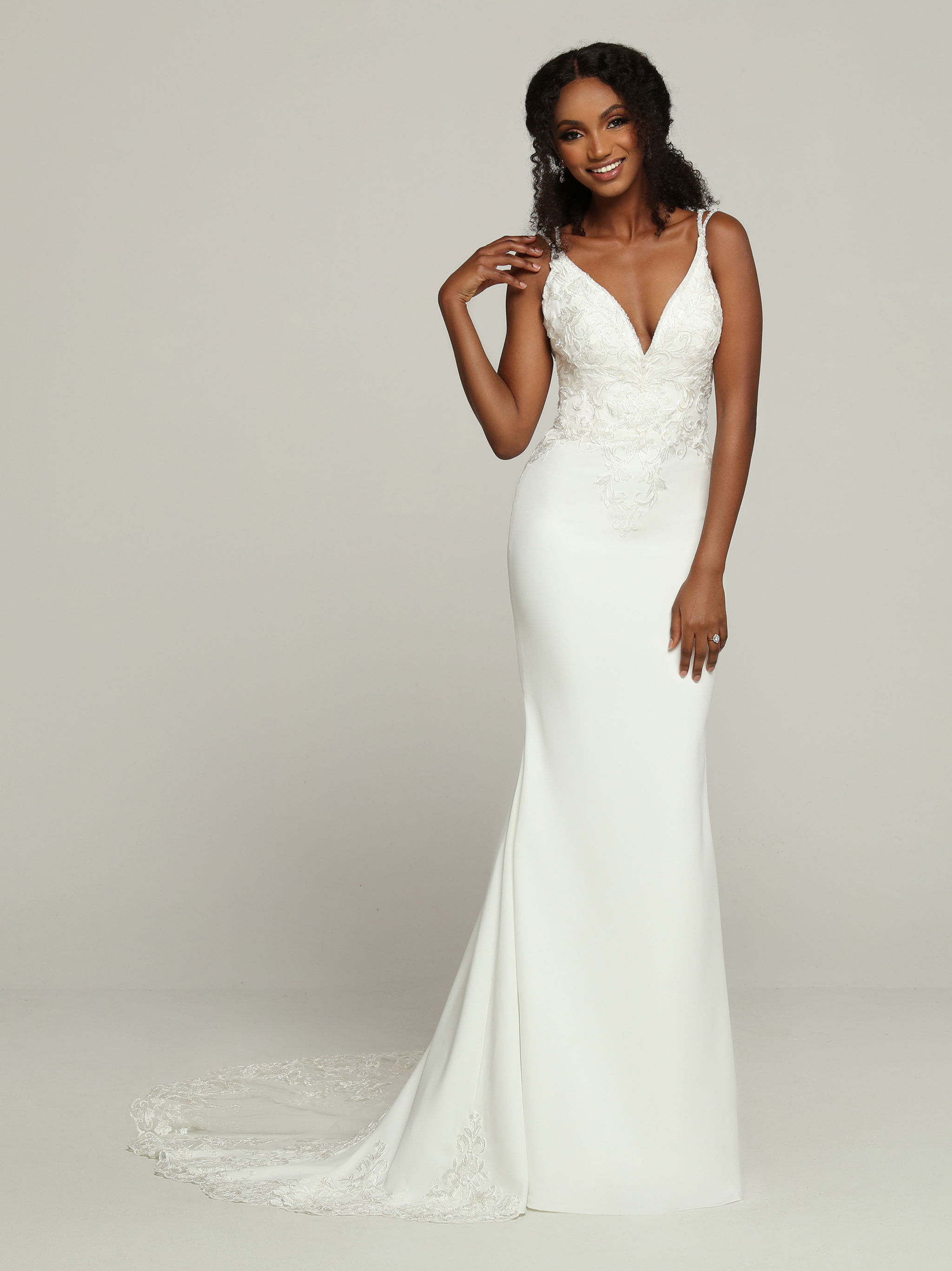50708- Soft Satin & Lace Wedding Dress | RcustomBridal