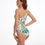 Thumbnail: Solid One Shoulder Cut Out Waist Knot Swimsuit