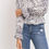 Thumbnail: Ruffled Waist Drop Shoulder Long Sleeve Top