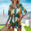 Thumbnail: Graphic Print Open Front Pockets Blouse And Short