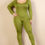 Thumbnail: Plus Size Scoop Neck Long Sleeve Bodycon Jumpsuit