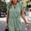 Thumbnail: Solid Lapel Neck Dolman Sleeve Romper
