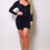 Thumbnail: Long Sleeve Corset Halter Tie Mini Dress