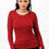 Thumbnail: Long Sleeve Solid Jacquard Knit Top       