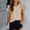 Thumbnail: Scoop Neck Button Side Loose Batwing Sleeve Blouse