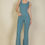 Thumbnail: Solid Flare Leg Sports Jumpsuit