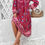 Thumbnail: Cross Knot Floral Print Loose Fit V Neck Dress