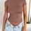 Thumbnail: Scoop Neck Short Sleeve Crop Slim T Shirt
