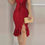 Thumbnail: Solid One Shoulder Cross Waist Ruffle Hem Dress