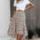 Thumbnail: Floral Print High Waist Skirt A Line Long Skirt