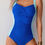 Thumbnail: Print Colorblock Spliced Halter One Piece Swimsuit