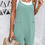 Thumbnail: Scoop Neck Spaghetti Straps Loose Fit Solid Romper