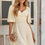 Thumbnail: V Neck Bell Sleeves Ruffle Elastic Waist Wrap Dress