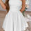 Thumbnail: Solid Off Shoulder Tube Elastic Waist Dress