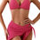 Thumbnail: Halter Hollow Out Pleated Wrap Knot Bikini
