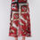 Thumbnail: Red & Multi Vintage Graphic Print High-waisted Two Front Slits Maxi Skirt