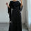 Thumbnail: Solid Elegant Sequin Satin Knit Party Long Dress