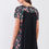 Thumbnail: Black Multicolor Floral Print Pleated Back Detail Relaxed Mini Dress