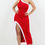 Thumbnail: One Shoulder Side Slit Tie-up Maxi Dress         