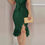 Thumbnail: Solid One Shoulder Cross Waist Ruffle Hem Dress