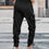 Thumbnail: Solid Drawstring Hem Flap Pocket Side Stacked Pant