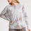 Thumbnail: Tie Dye Round Neck Ribbed Button Front Top With Round Hem