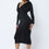 Thumbnail: Long Sleeve Midi Dress With Low V Neck Front And Back With Ruching On Sides ...