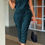 Thumbnail: Crew Neck Short Sleeve Drawstring Waist Jumpsuit