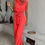 Thumbnail: Solid Sleeveless Cut Out Back Belted Jumpsuit
