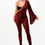 Thumbnail: Velvet Flocking Jumpsuit/bell Sleeve