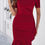 Thumbnail: Round Neck Solid Wrap Bodycon Ruffle Hem Dress