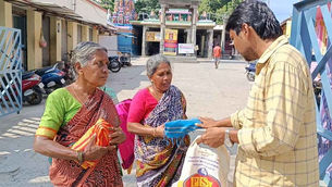 Donated new Sarees to Poor
