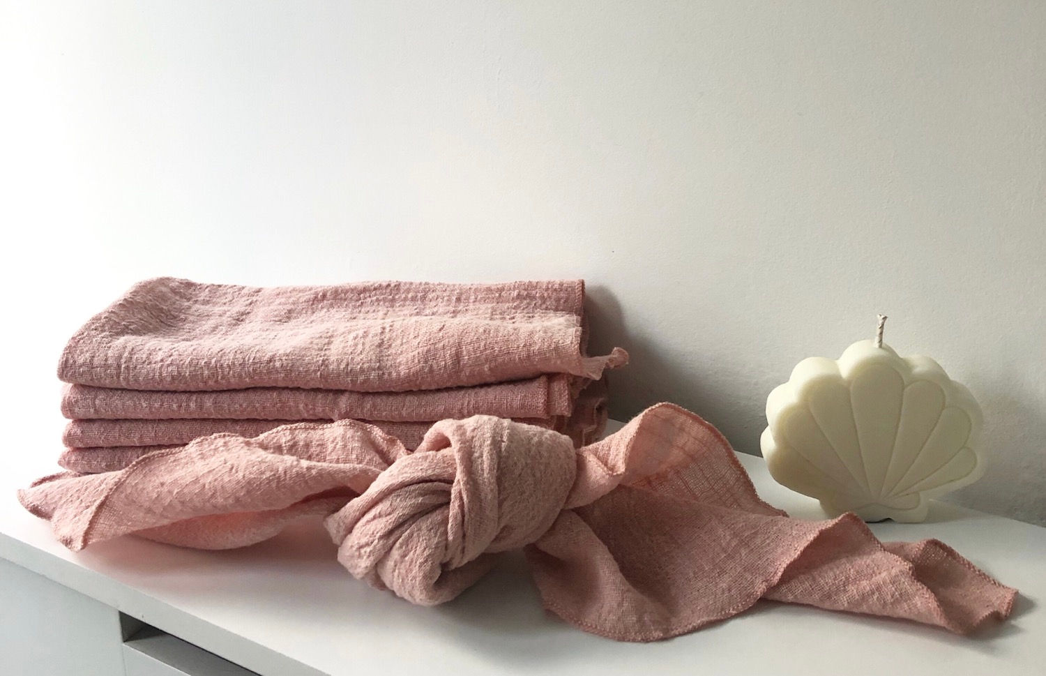 LINEN NAPKIN (pair) - PALE PINK