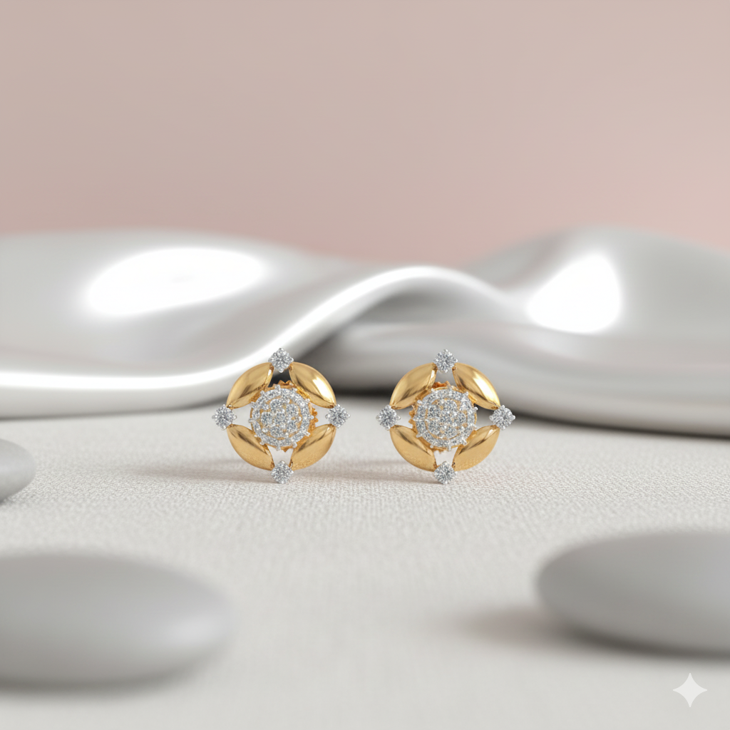 Modern Minimalist Diamond Earrings