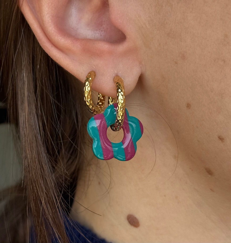 Miniature : Pampilles fleurs 5 pétales (fimo)