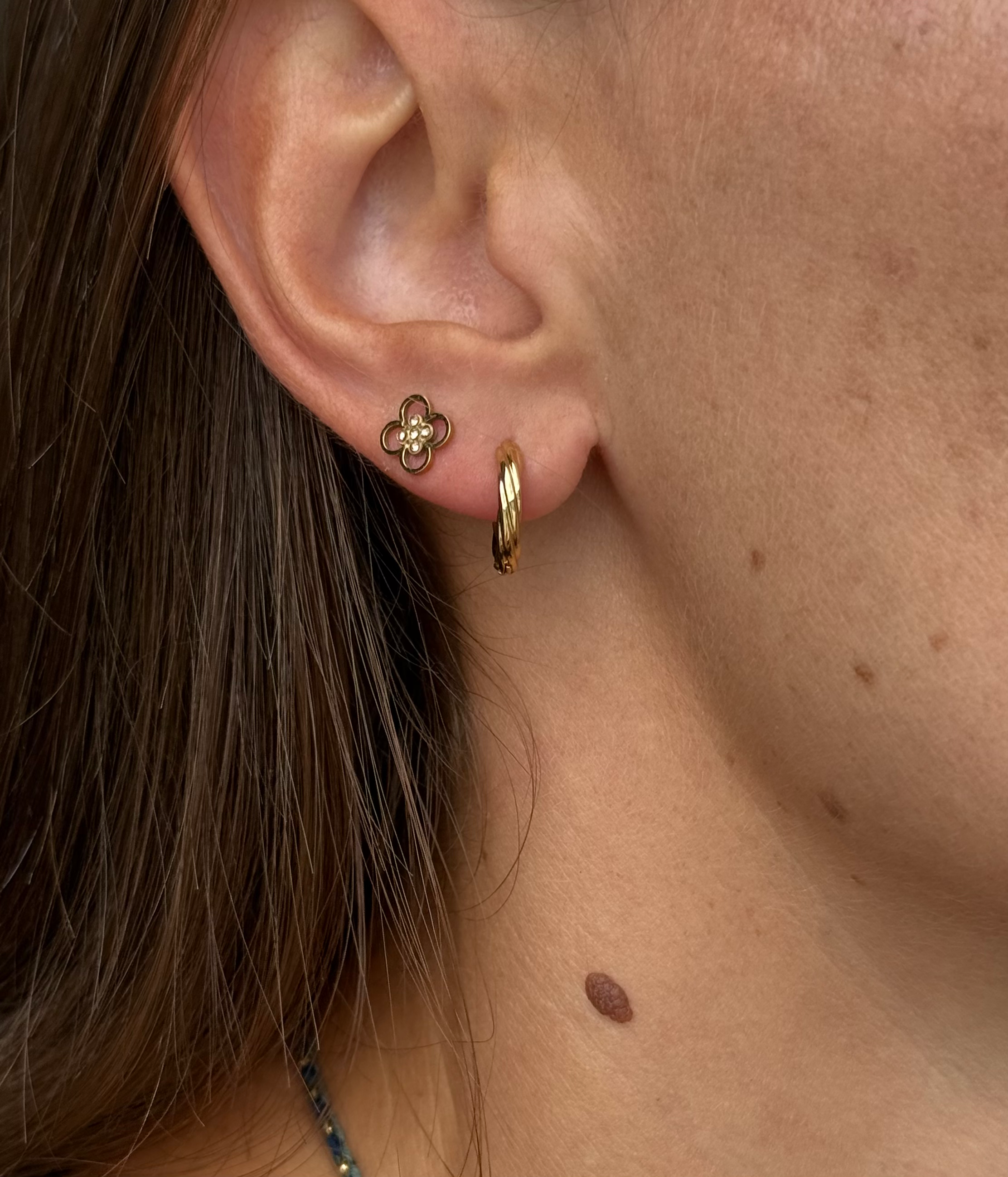 Mini créoles torsadées (1,3cm de diamètre)