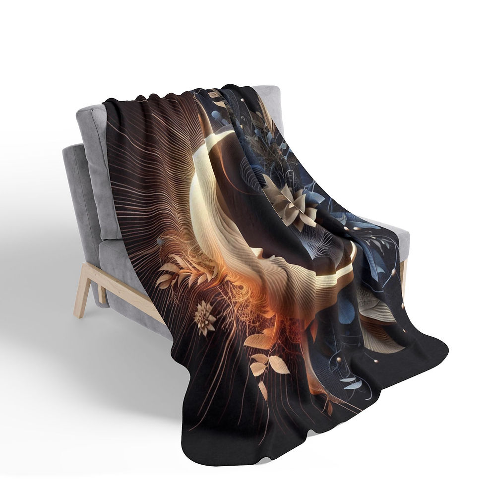 Thumbnail: Velour Sherpa Blanket | Moon Flowers
