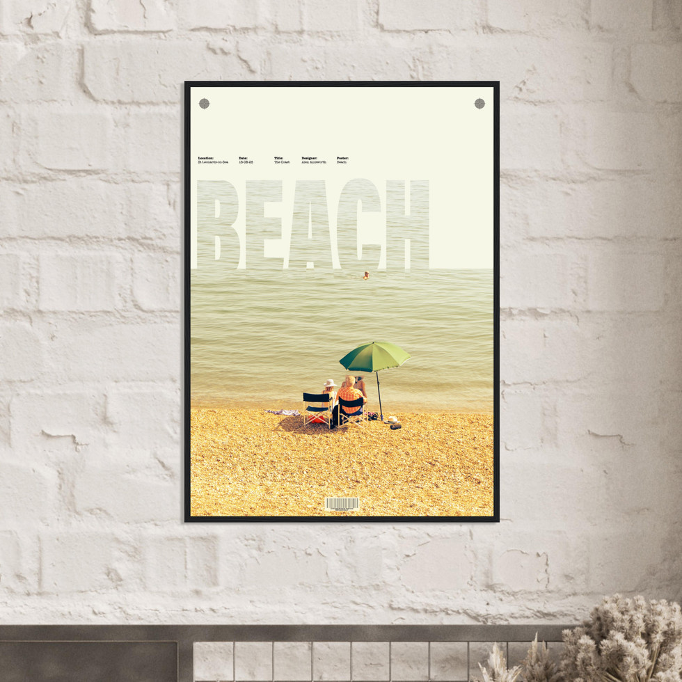 Retro Beach Day Premium Matte Poster - Coastal Serenity in Your Home