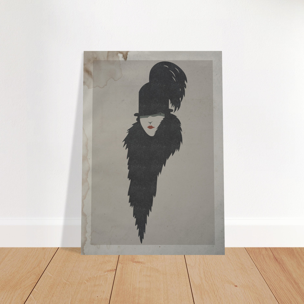 Chic Enigma Minimalist Art Deco Lady Premium Matte Paper Poster
