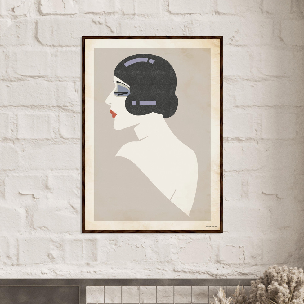 Roaring Twenties Glamour Portrait - Art Deco Flapper Style Premium Matte Poster