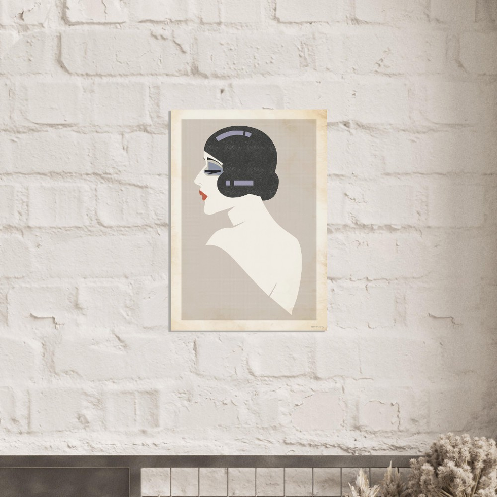 Roaring Twenties Glamour Portrait - Art Deco Flapper Style Premium Matte Poster