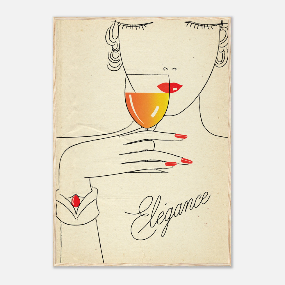 Vintage French "Élégance" Art Deco Style Premium Matte Paper Poster