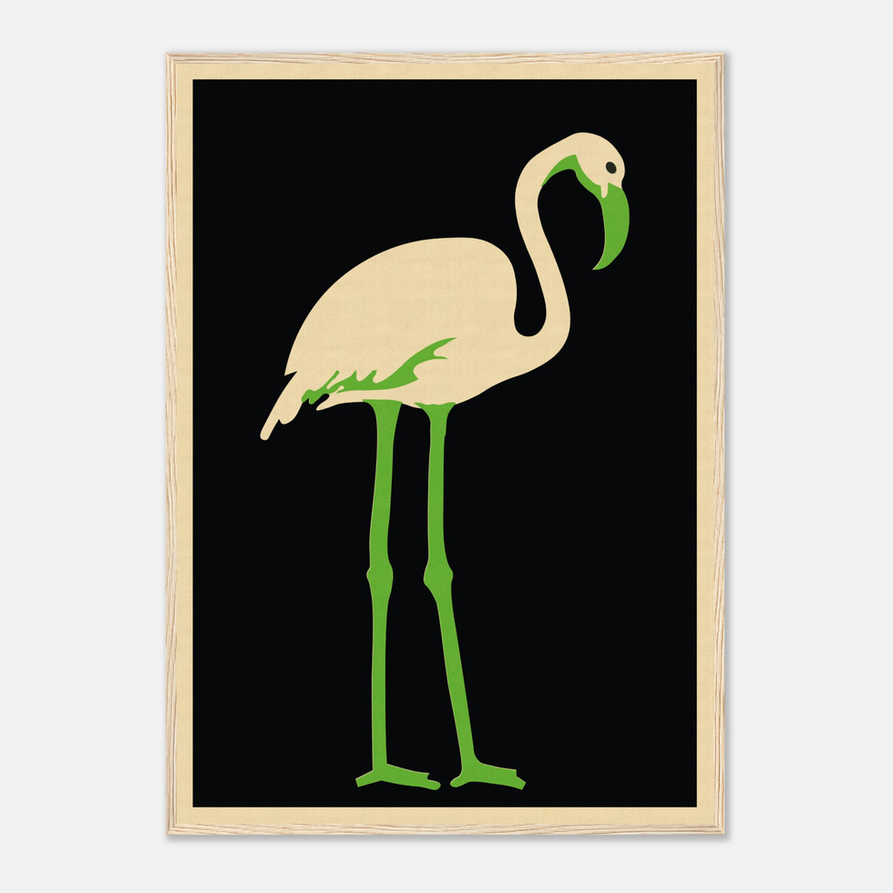 Vibrant Neon Flamingo Art Print - Premium Matte Paper Poster