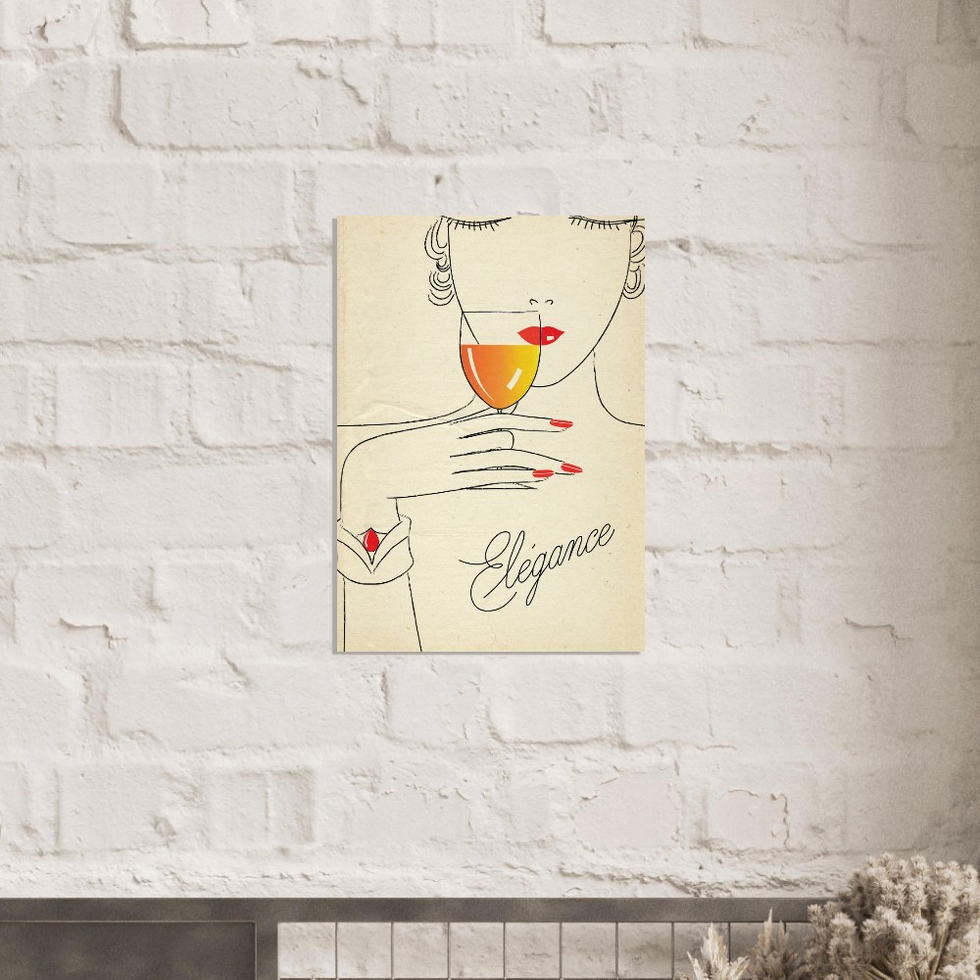 Vintage French "Élégance" Art Deco Style Premium Matte Paper Poster