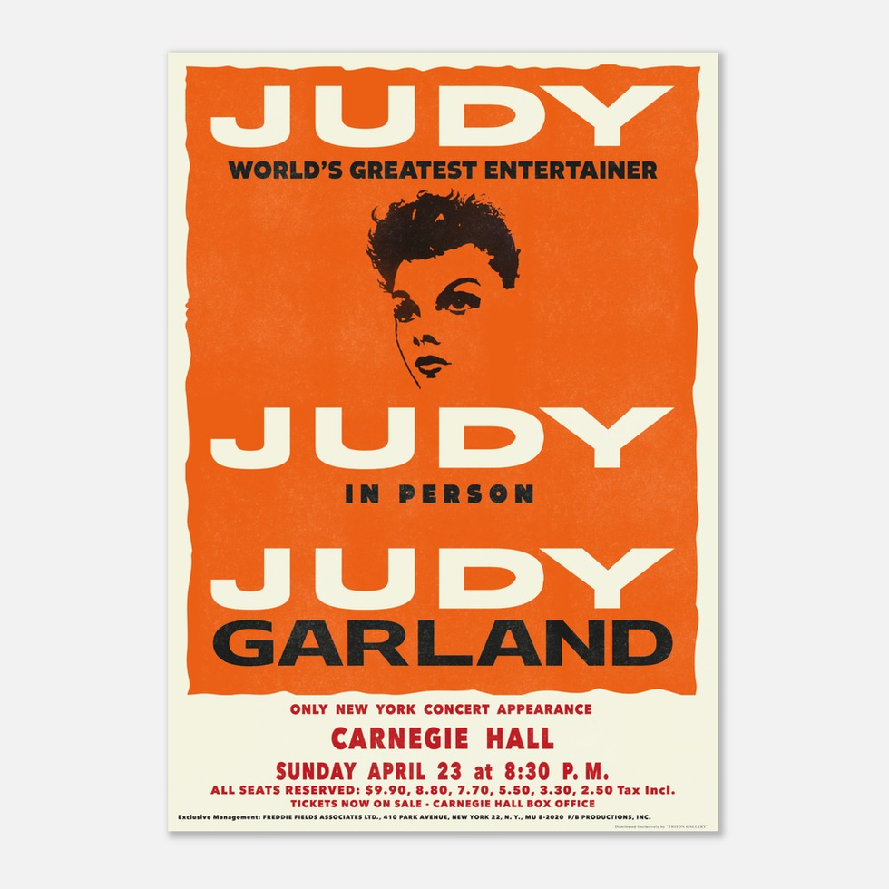 Judy Garland Carnegie Hall Concert Poster – Retro Orange & Cream Art Print