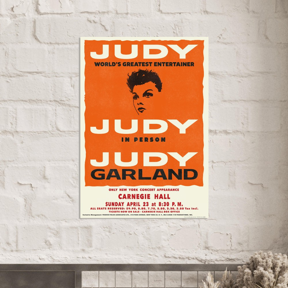 Judy Garland Carnegie Hall Concert Poster – Retro Orange & Cream Art Print