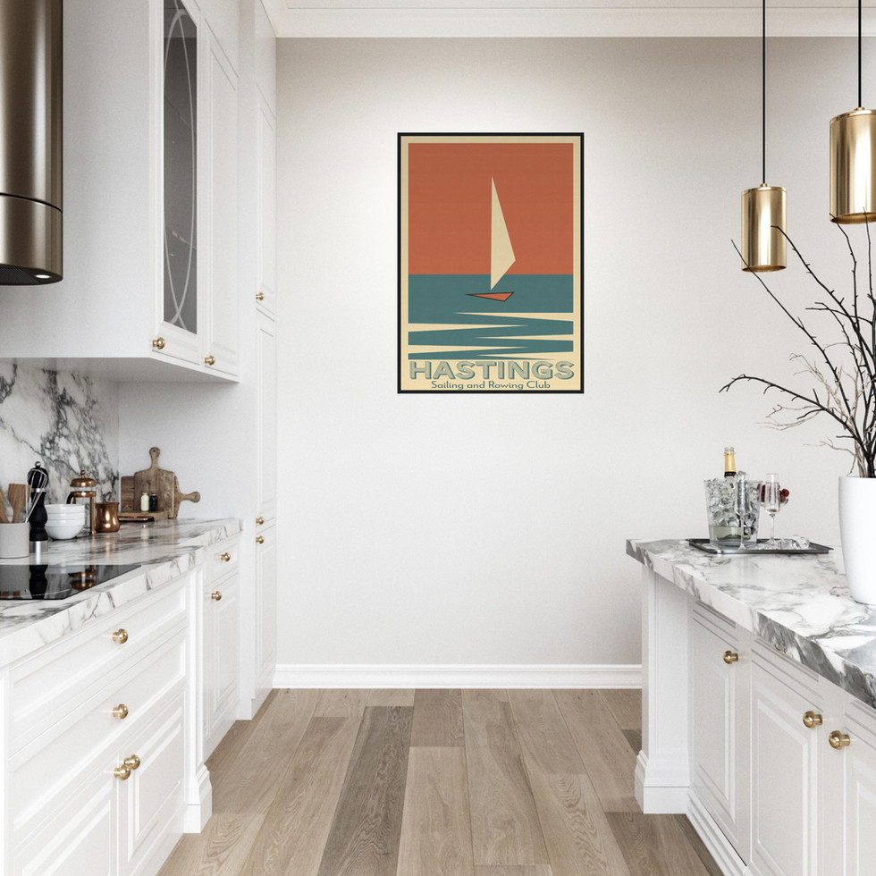 Hastings Sailing Club Retro Minimalist Poster – Premium Matte Paper Wall Art